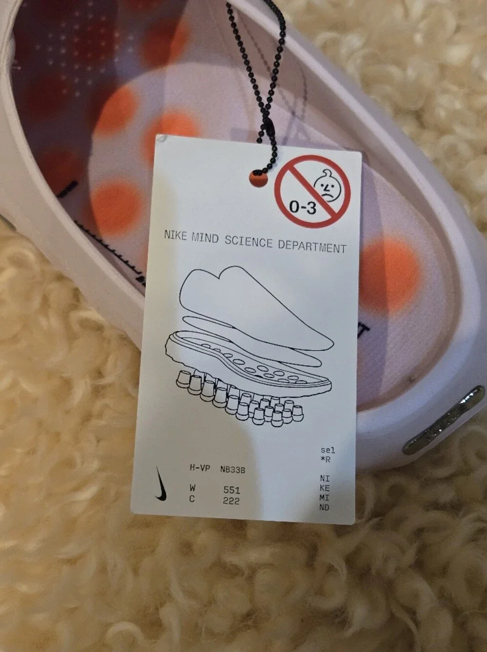 Nike Mind 001 Women Pale Pink Slip-On Slides with Orange Dot Insoles